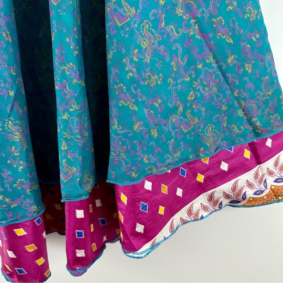 Reversible Upcycled Magic Sari Wrap Maxi Skirts BIN127 - Picture 3 of 6
